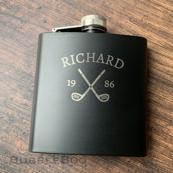 Personalised Golfers Hip Flask, 8 of 10