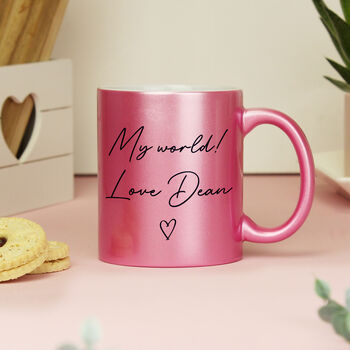 Personalised Pink Glitter Ceramic Mug, 8 of 10