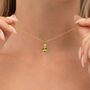 Peridot Pendant Necklace In Sterling Silver And Gold, thumbnail 10 of 11