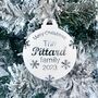 Merry Christmas Family Name Bauble With Year, thumbnail 3 of 6
