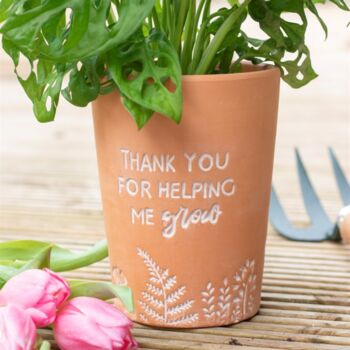 Thank You For Helping Me Grow Terracotta Plant Pot, 2 of 2