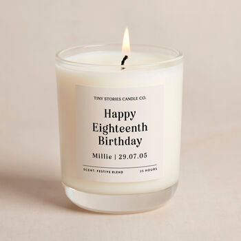 Personalised 18th Birthday Essential Oil Soy Wax Candle, 2 of 5