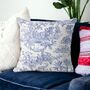 Toile Fabric Country Style Cushion, thumbnail 4 of 5