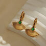 Gold Jewel Inlay Hoop Earrings In A Gift Box, thumbnail 5 of 7