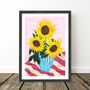 Colourful Sunflowers Still Life Print, thumbnail 8 of 9