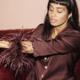 Luxury Chocolate Feather Silky Pyjama Set, thumbnail 4 of 8