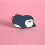 Sliding Penguin Enamel Pin | Cute Pin Badges, thumbnail 2 of 5