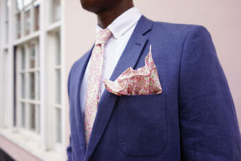 Mens Soft Pink Floral Pocket Square, 2 of 12