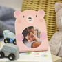 Personalised Pink Bear Baby Gift Photo Frame, thumbnail 1 of 3