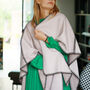 Wool Blend Poncho Wrap With Scarf, thumbnail 5 of 11