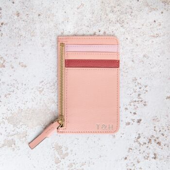 Personalised Leather Cardholder With Zip, 4 of 7