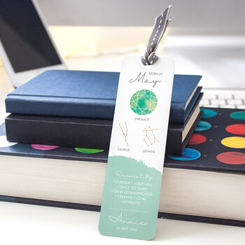 Personalised Birth Month Gemstone Bookmark, 6 of 12