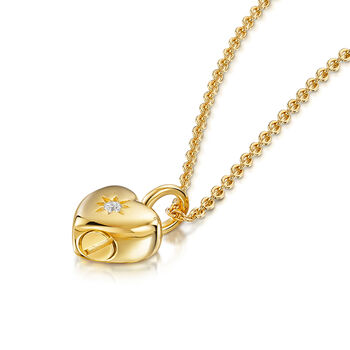 Tiny Crystal Heart Urn Ashes Necklace 18 K Gold Plated, 4 of 7