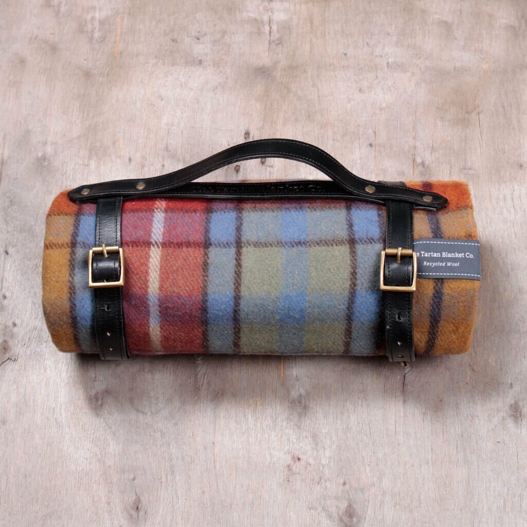 personalised recycled wool tartan picnic blankets by the tartan blanket