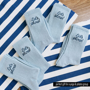Custom Embroidered Name Yoga Pilates Socks, 8 of 12