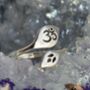 Sterling Silver Ohm Lotus Ring, thumbnail 5 of 8