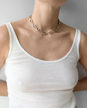 Connections Two Tone Choker Necklace, 4 of 6