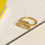 Semi Circle Gemstone Ring In Gold Vermeil Plated, thumbnail 3 of 7