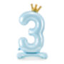 Light Blue Standing Number Three Foil Balloon 33 Inch, thumbnail 2 of 2