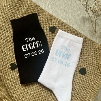 Bride And Groom Wedding Day Socks, 2 of 4