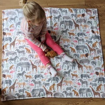 Safari Quilted Baby Playmat, 3 of 4