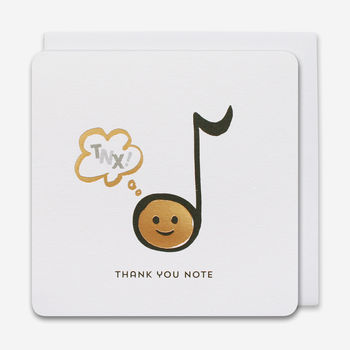 'Thank You Note' Thank You Music Note Card, 2 of 2