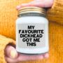 Favourite Dickhead Funny Candle Gift, thumbnail 1 of 8