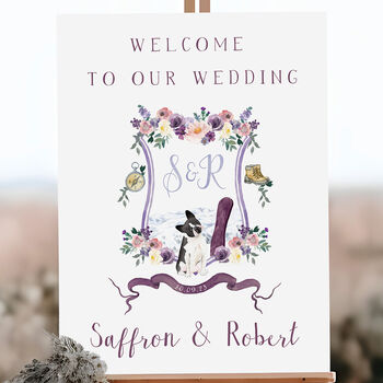 Wedding Welcome Sign With Crest, 8 of 9