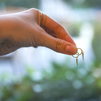 Minimalist Spike Hoop Earrings Everyday Jewellery S925, 5 of 10