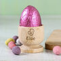Personalised Name Chick Wooden Egg Cup, thumbnail 4 of 6
