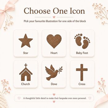 Personalised Scalloped Christening Keepsake Block, 7 of 7