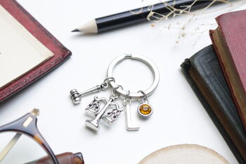 Scales Of Justice Keyring, Personalised Gift, 5 of 10