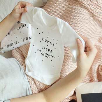 Daddy / Mummy + Baby Personalised Baby Grow, 11 of 12