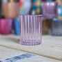 Flute Glass Pink Medium Tea Light Holder, thumbnail 1 of 2