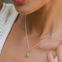 August Birthstone Peridot Sterling Silver Huggie Hoop Earrings, thumbnail 4 of 11