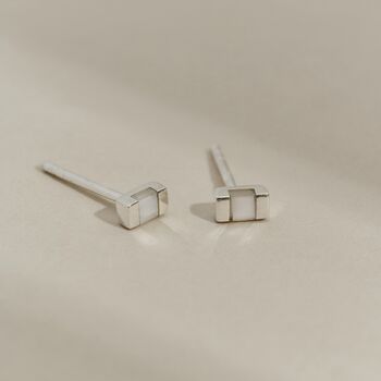 Etta Pearl Silver Stud Earrings, 2 of 6