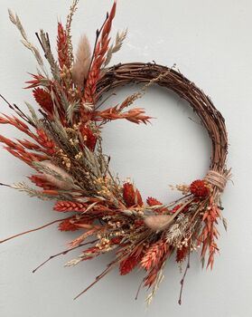 Small Autumn Dried Flower Wreath, 4 of 6