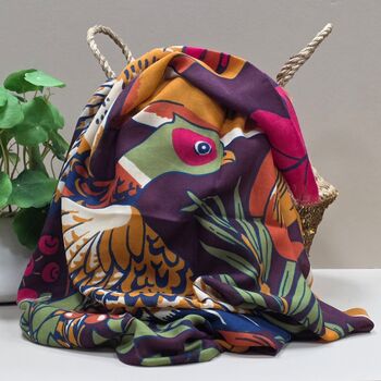 Autumnal Woodland Print Scarf, 3 of 5