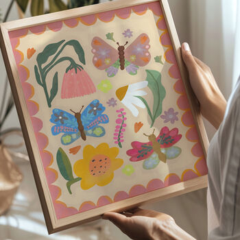 Flowers And Butterflies Print, 2 of 2
