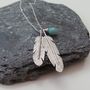 Feathers Sterling Silver And Gem Necklace, thumbnail 3 of 6