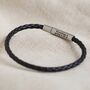 Men's Personalised Slim Woven Leather Bracelet, thumbnail 7 of 11