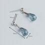Sterling Silver Blue Flecked Crystal Dangle Stud Earrings, thumbnail 3 of 6