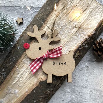Personalised Christmas Rudolph Reindeer Decoration, 2 of 10