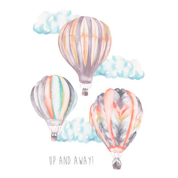 Personalised Hot Air Balloon Art Print, 4 of 5