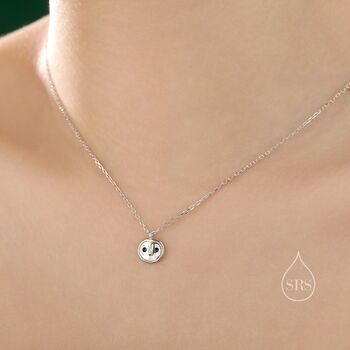 Tiny Barn Owl Bird Pendant Necklace In Sterling Silver, 7 of 12