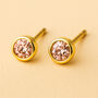Gold Plated Sterling Silver June Alexandrite Birthstone Stud Earrings, thumbnail 1 of 4
