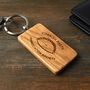 Cornish Gifts 'Cornish Pasty…' Rectangular Oak Keyring, thumbnail 1 of 4