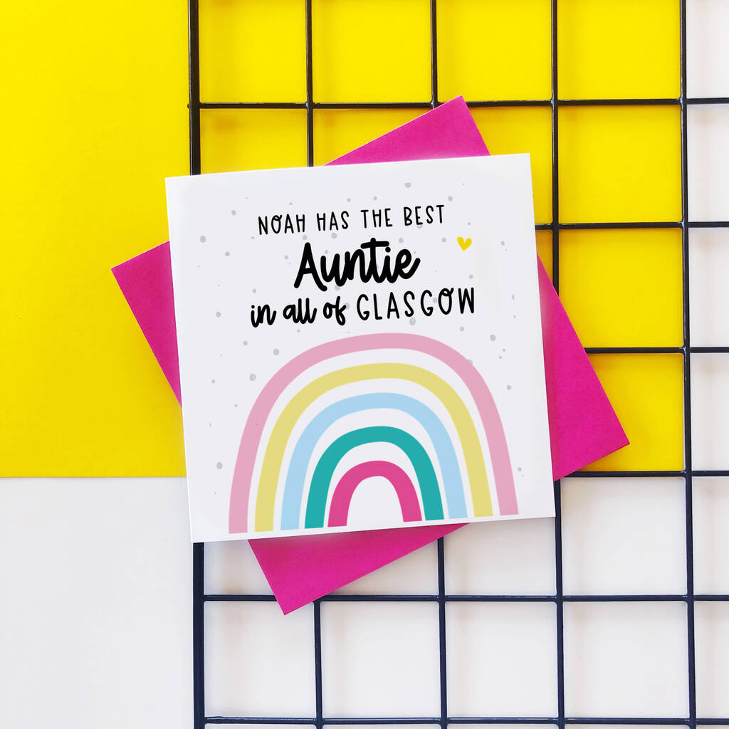 Personalised Best Auntie Rainbow Card