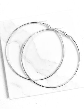 Huge Silver Hoop Earrings | Large Silver Hoops, 3 of 10