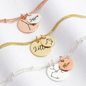 Personalised Constellation Double Disc Charm Bracelet, 2 of 8